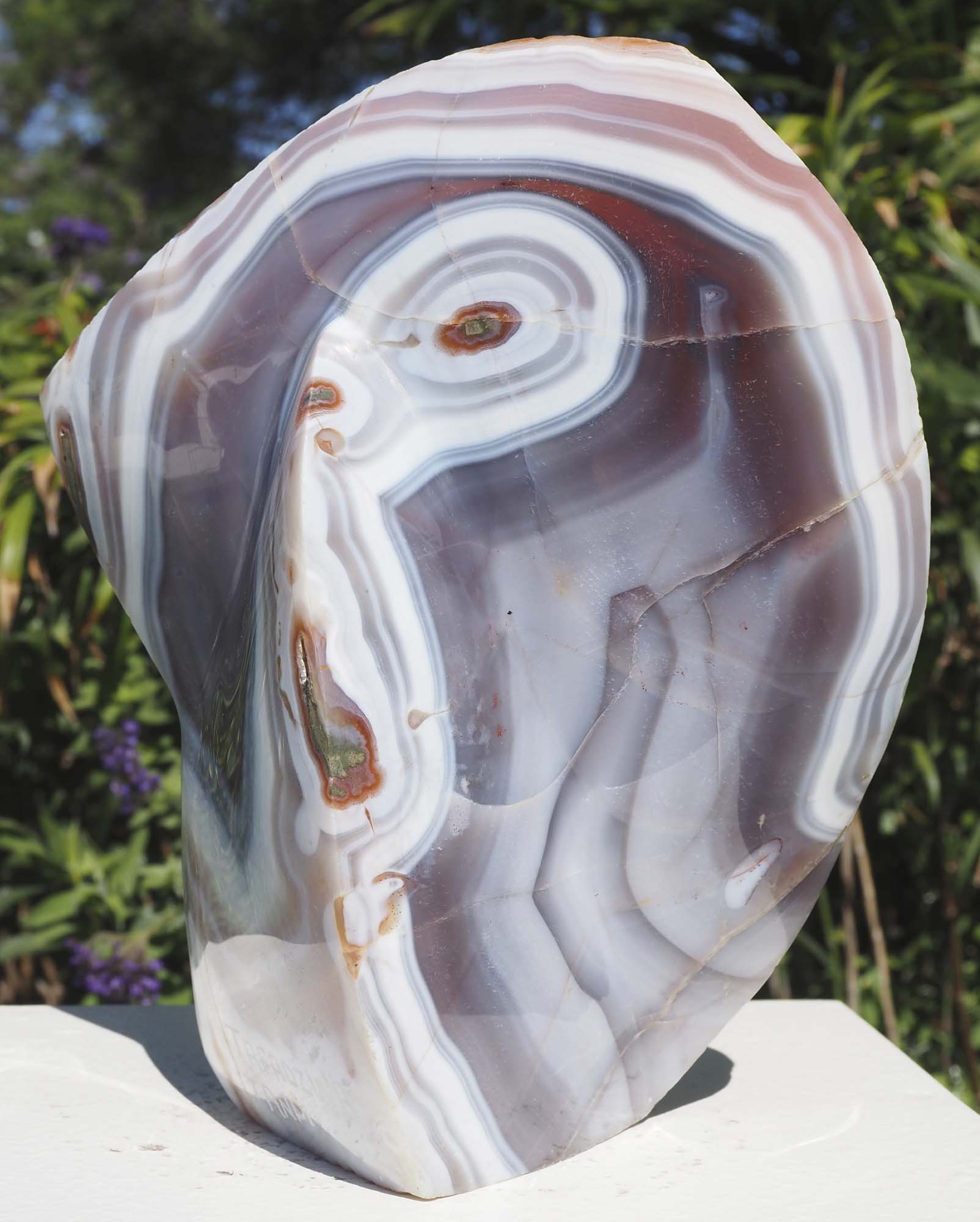 Semi-precious purple stone African art - Missing You by Tafadzwa Tandi - back