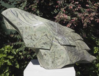 Horse head racehorse sculpture art - Racing Horse by Tendai Gwaravaza - right side