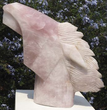 Horse head racehorse sculpture art - Startled Horse by Tendai Gwaravaza - right side
