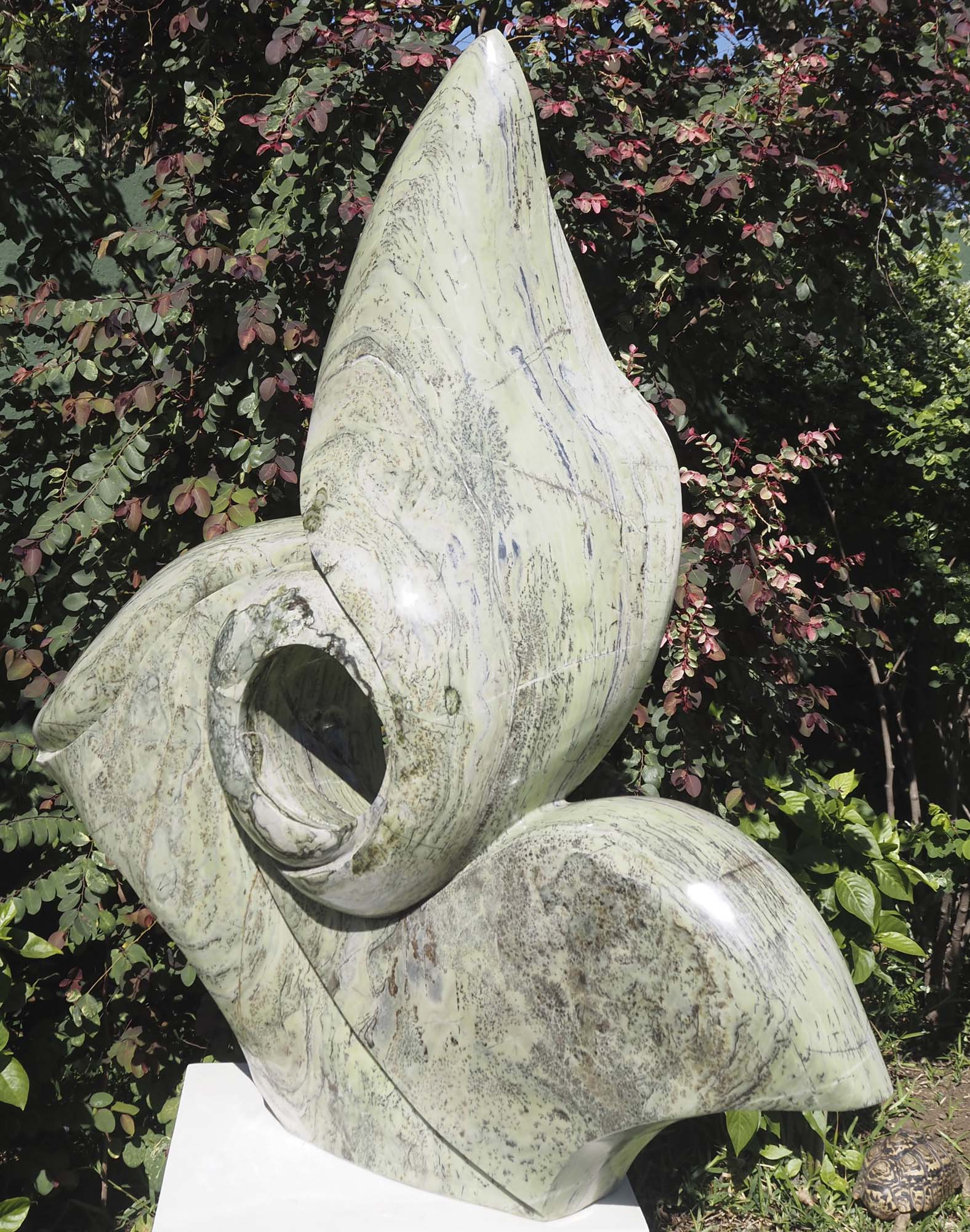 UK garden outdoor flower sculpture feature - Brighter Days by Tendai Gwaravaza - back right