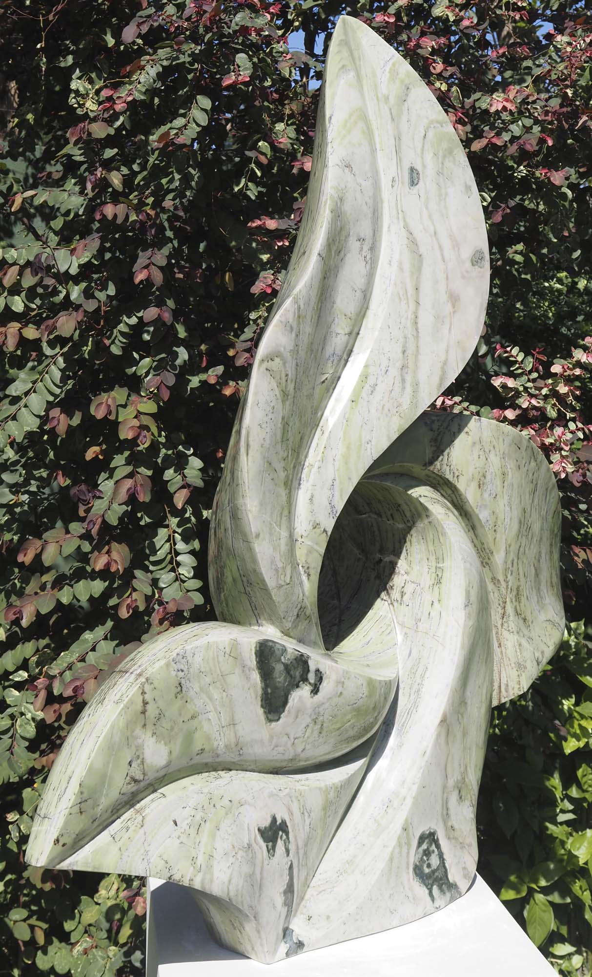 UK garden outdoor flower sculpture feature - Brighter Days by Tendai Gwaravaza - front left