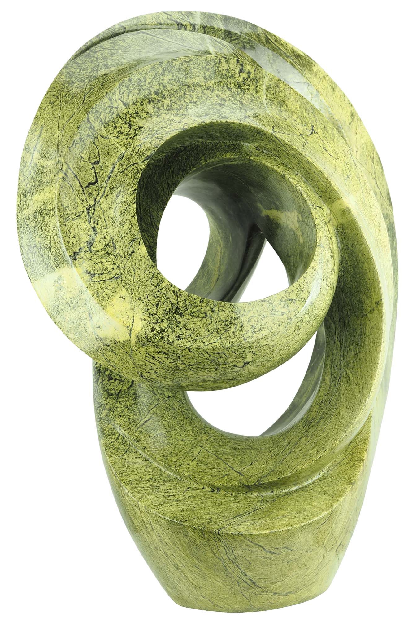 Round sculpture unique affordable art - Handfasting Couple by Willard Bopoto - front left