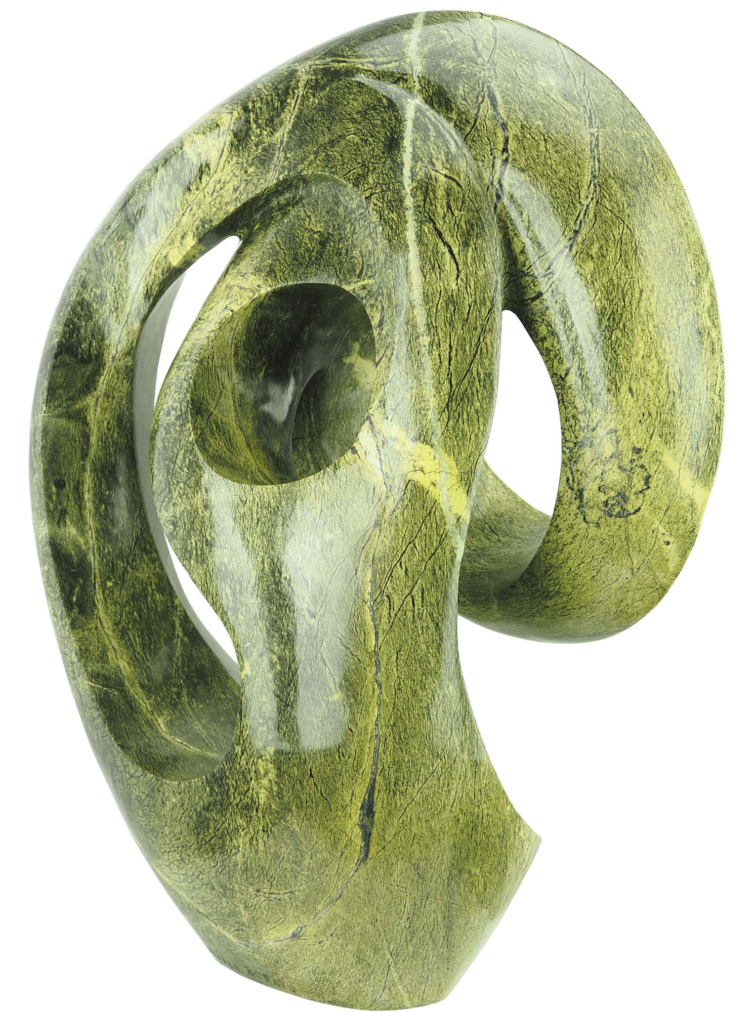 Round sculpture unique affordable art - Handfasting Couple by Willard Bopoto - back right