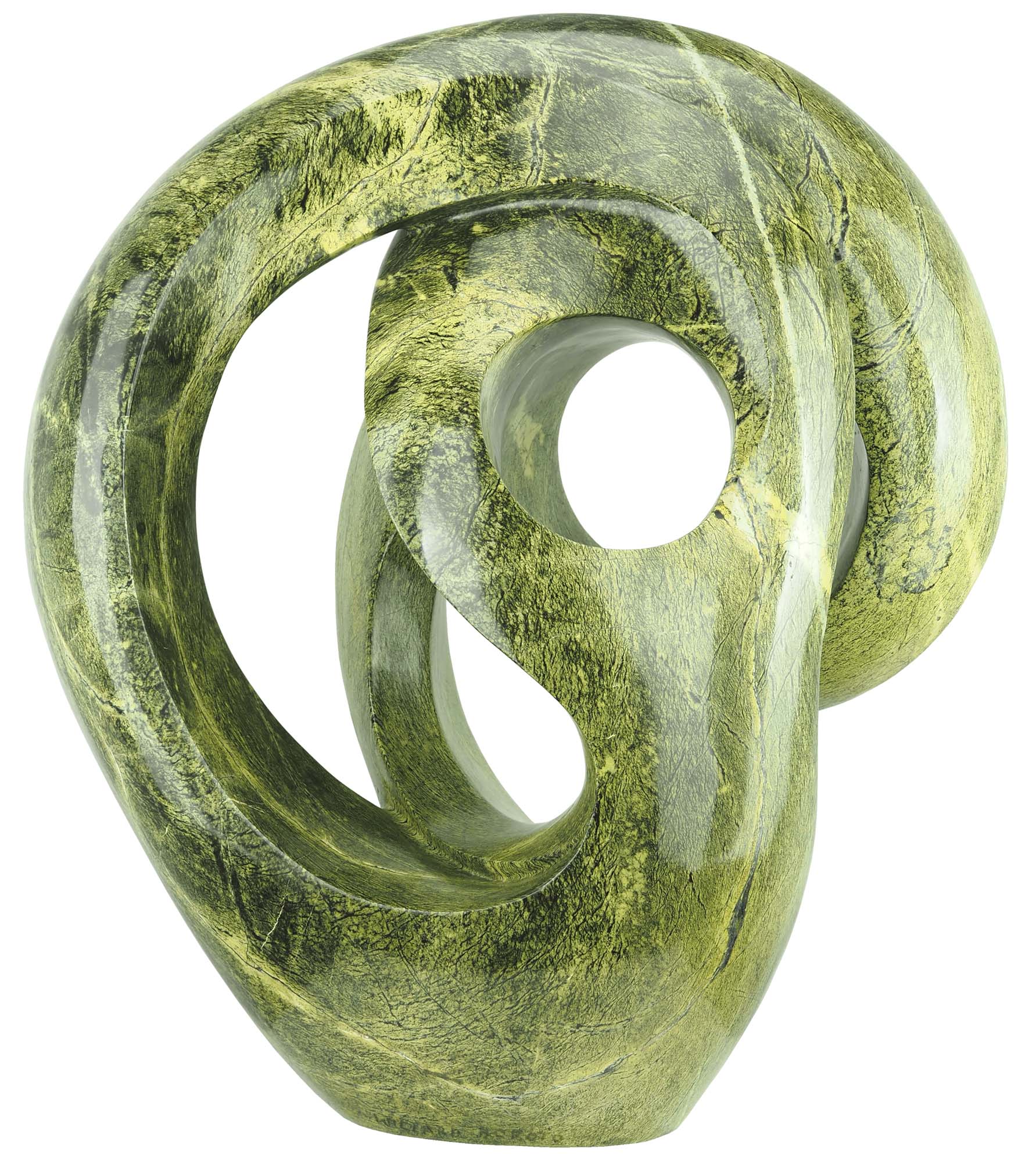 Round sculpture unique affordable art - Handfasting Couple by Willard Bopoto - back