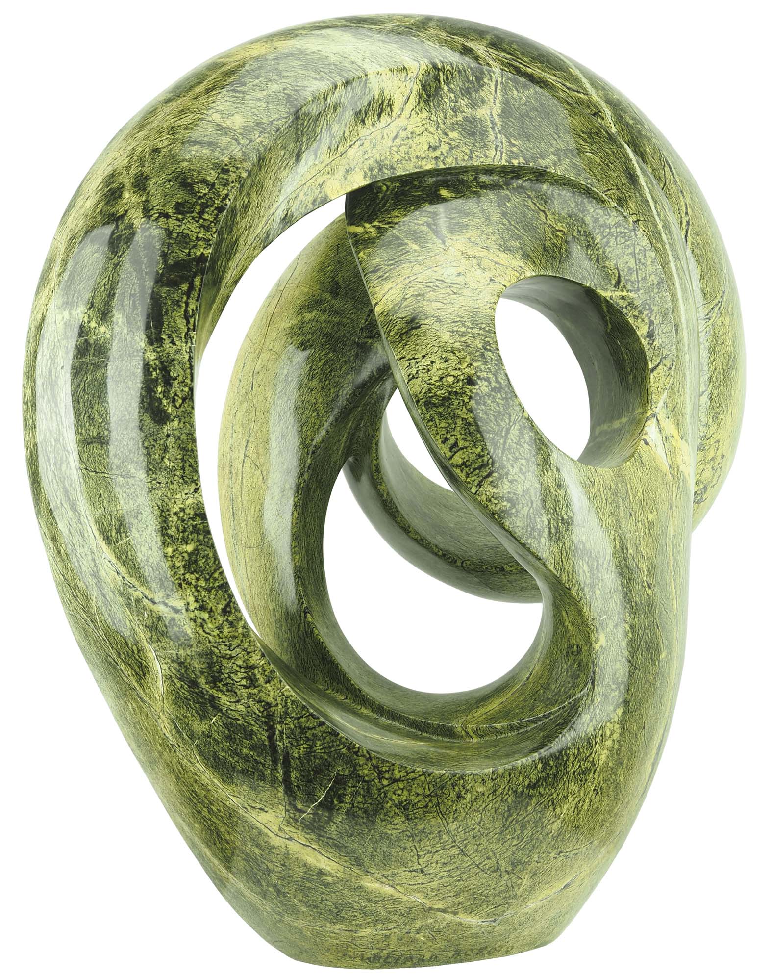 Round sculpture unique affordable art - Handfasting Couple by Willard Bopoto - back left