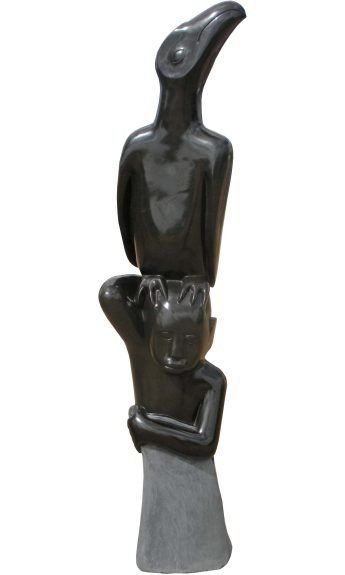 Imposing stone sculpture Spirit Messenger by famous artist Sylvester Mubayi from Zimbabwe - main image