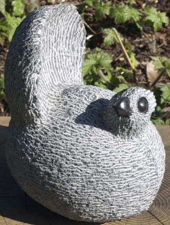 Zimbabwe Shona stone bird sculpture - Fantail by Royal Katiyo - main image