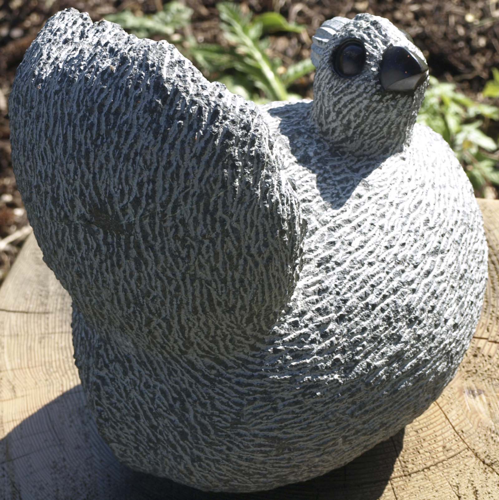 Zimbabwe Shona stone bird sculpture - Fantail by Royal Katiyo - front left from above
