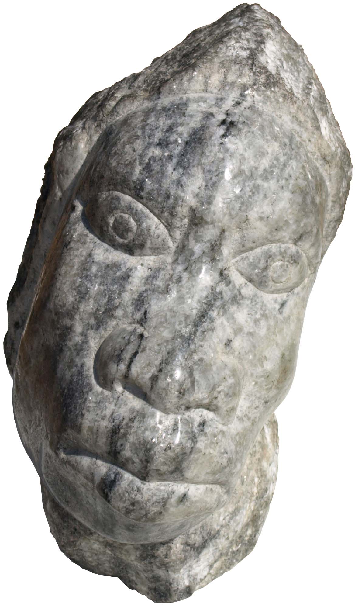Shona stone sculpture Compassion by Zimbabwean artist Boira Mteki - front from above