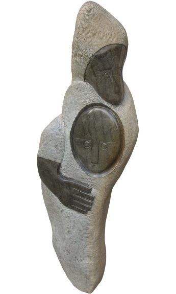 Shona stone sculpture Grandmother And Grandson by famous Zimbabwean sculptor Henry Munyaradzi - main image