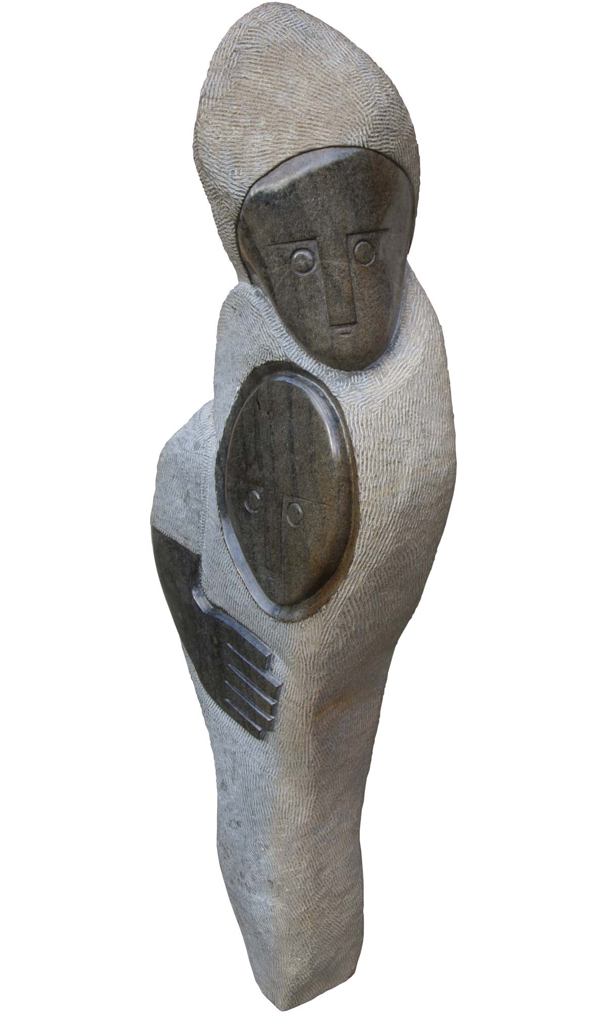 Shona stone sculpture Grandmother And Grandson by famous Zimbabwean sculptor Henry Munyaradzi - front right