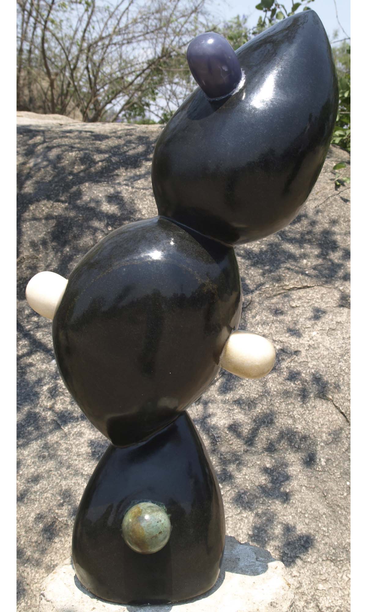 Mixed media stone sculpture female artist - Water Molecule by Agnes Mupariwa - image II