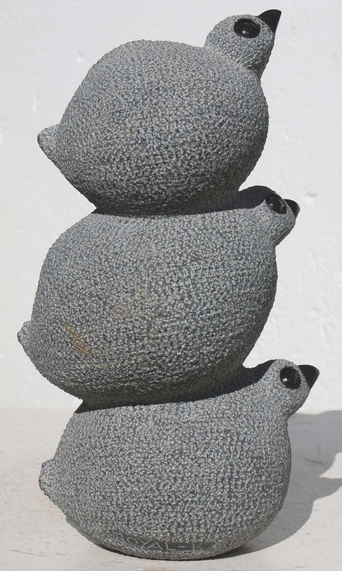 Zimbabwe stone sculpture of birds - Lifting One Another by Royal Katiyo - left side