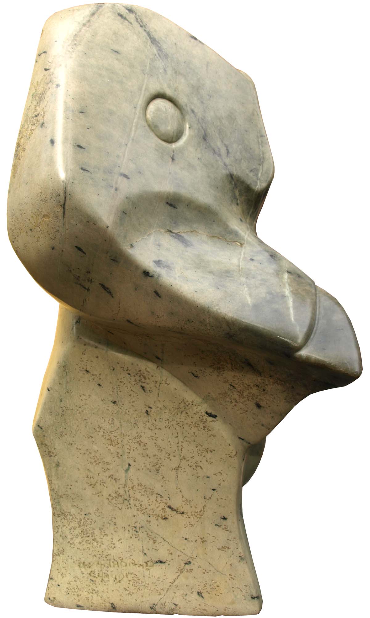 Shona sculpture 'So Ancient' by famous first-generation Zimbabwean artist Claud Nyanhongo - left side