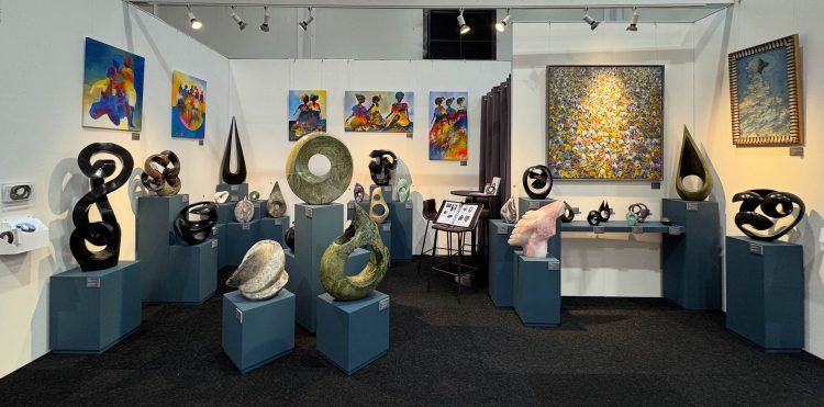 Guruve's display of contemporary Zimbabwean sculpture at Affordable Art Fair in October 2025