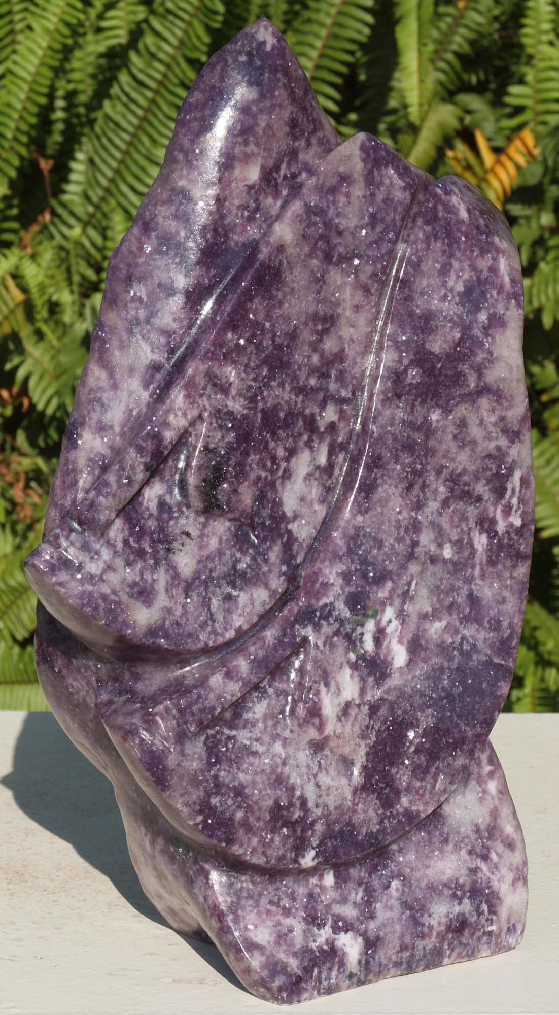 Purple stone African carving - Going On A Journey by Richard Mupumha - back left