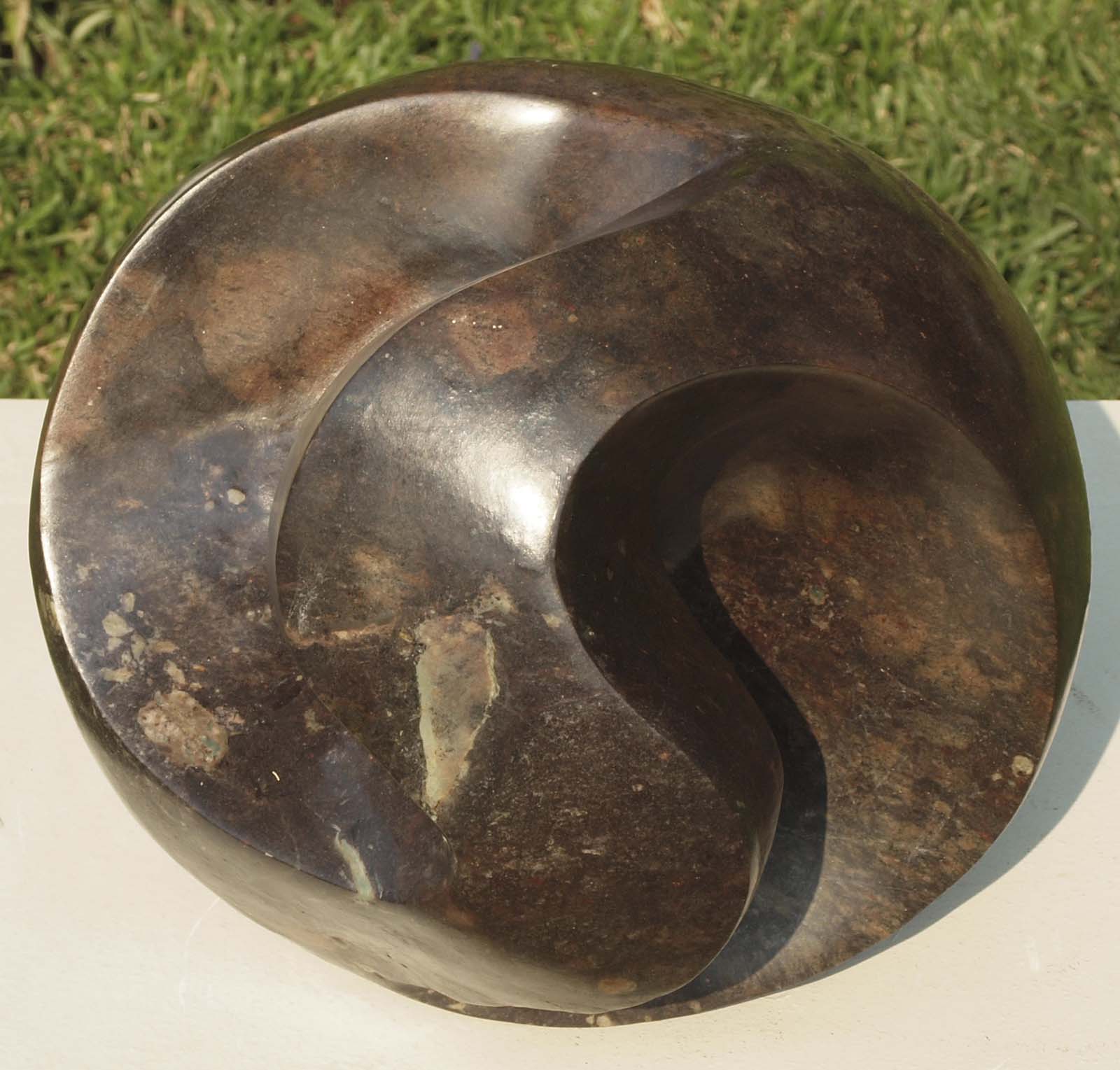 Affordable abstract purple stone sculpture - Personal Transformation by Tanyanyiwa Nyandoro - front right from above