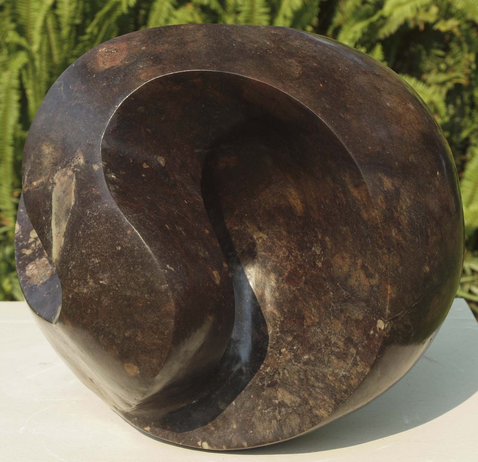 Affordable abstract purple stone sculpture - Personal Transformation by Tanyanyiwa Nyandoro - right side