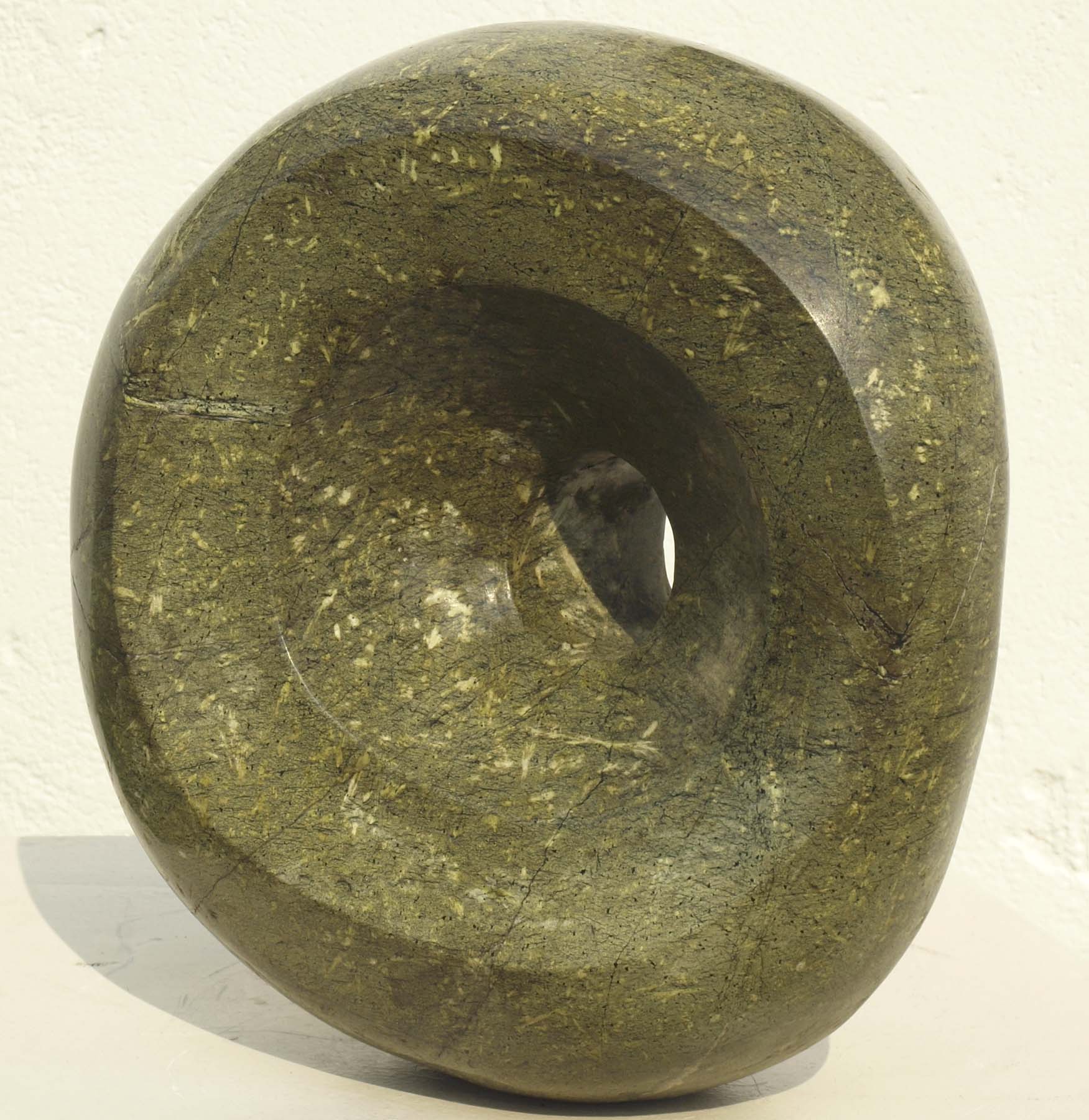 Abstract sculpture affordable art round green - On Top Of Things by Tanyanyiwa Nyandoro - front right