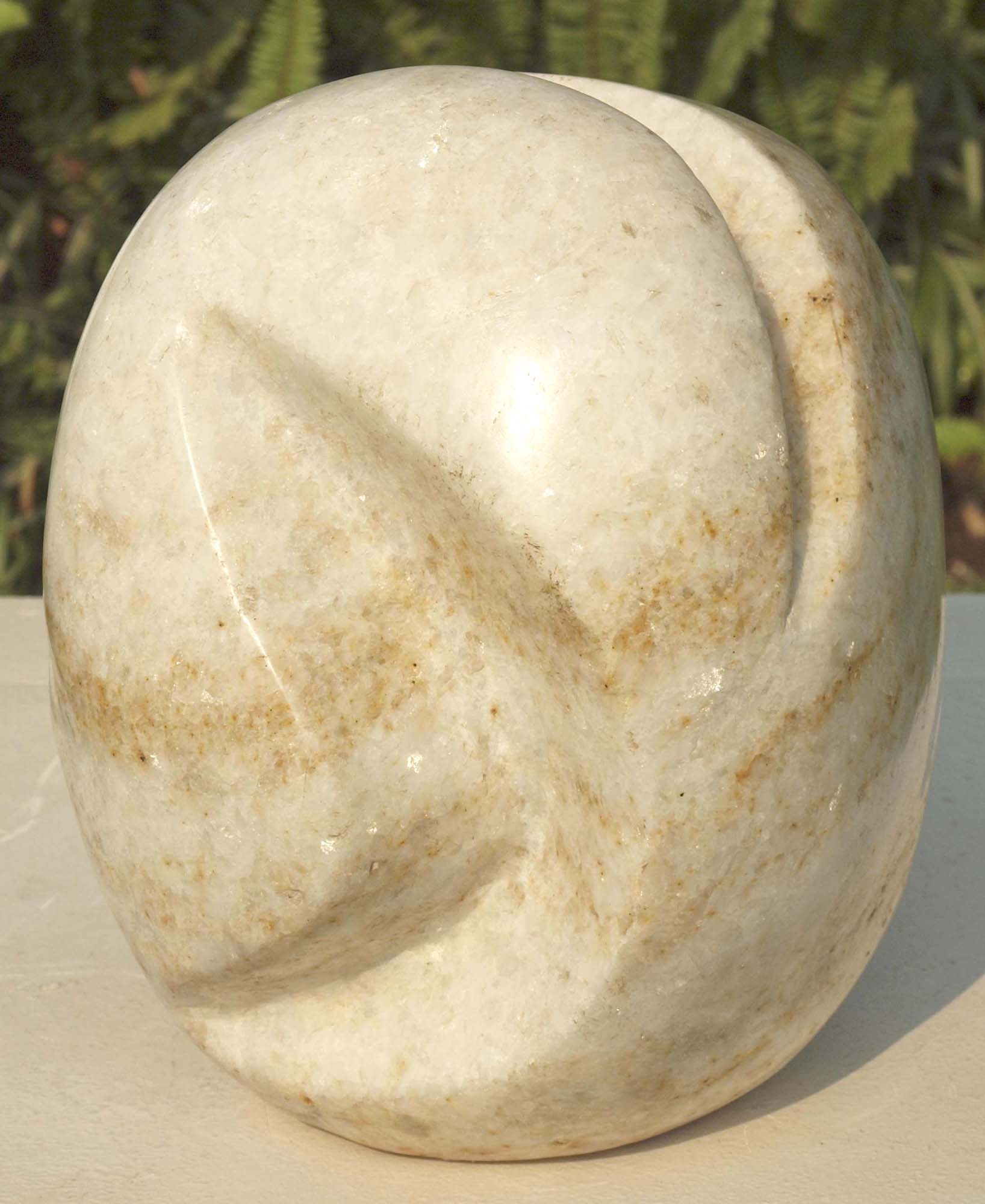 Abstract marble sculpture Blossoming Flower by Zimbabwean artist Tanyanyiwa Nyandoro - front right