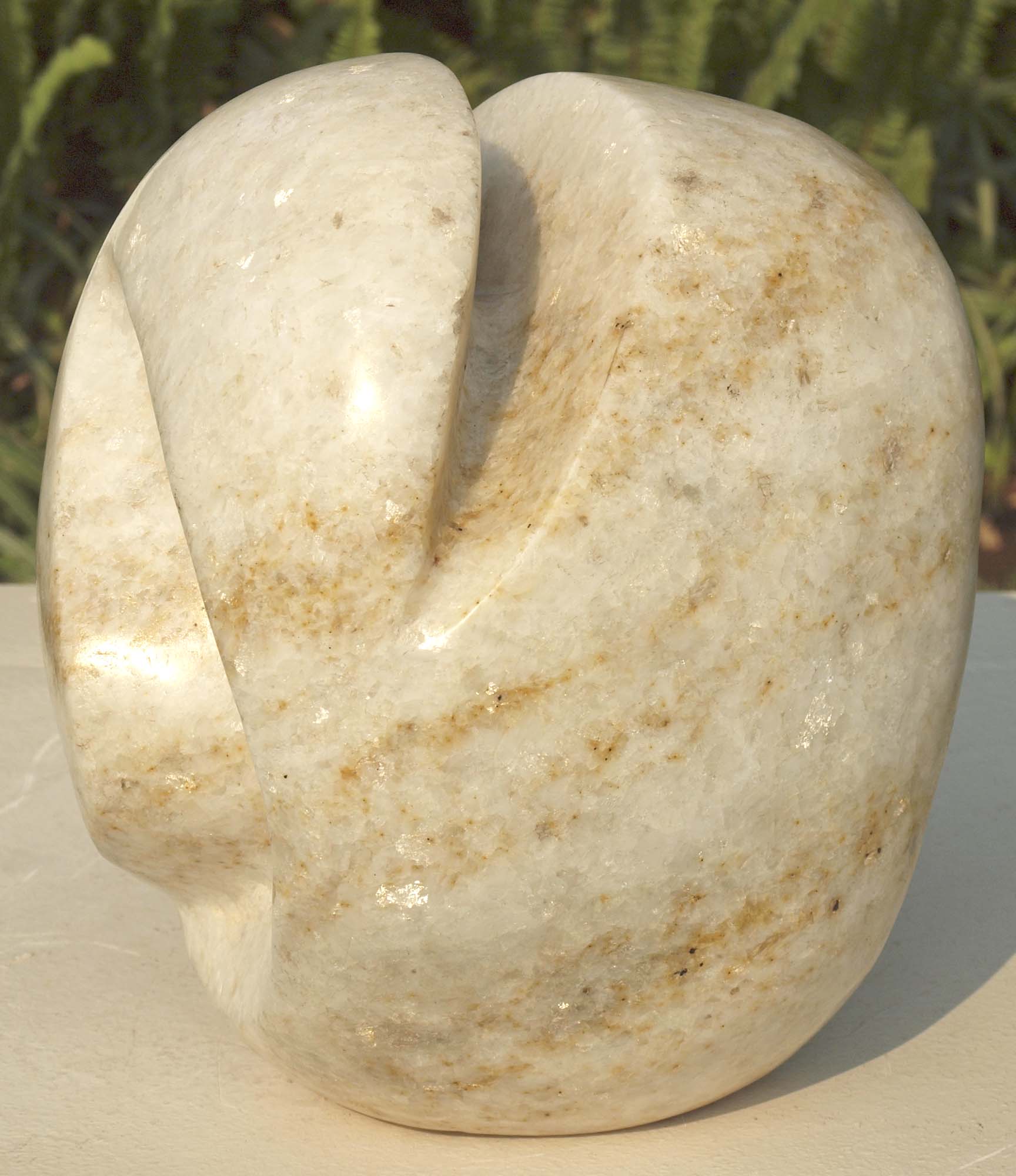 Abstract marble sculpture Blossoming Flower by Zimbabwean artist Tanyanyiwa Nyandoro - right side