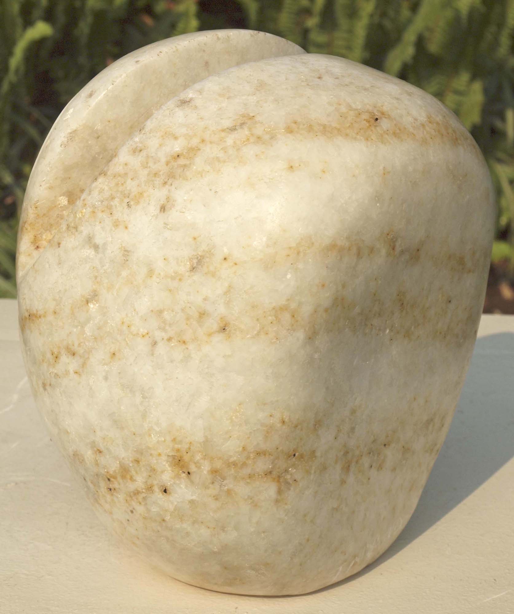 Abstract marble sculpture Blossoming Flower by Zimbabwean artist Tanyanyiwa Nyandoro - back left