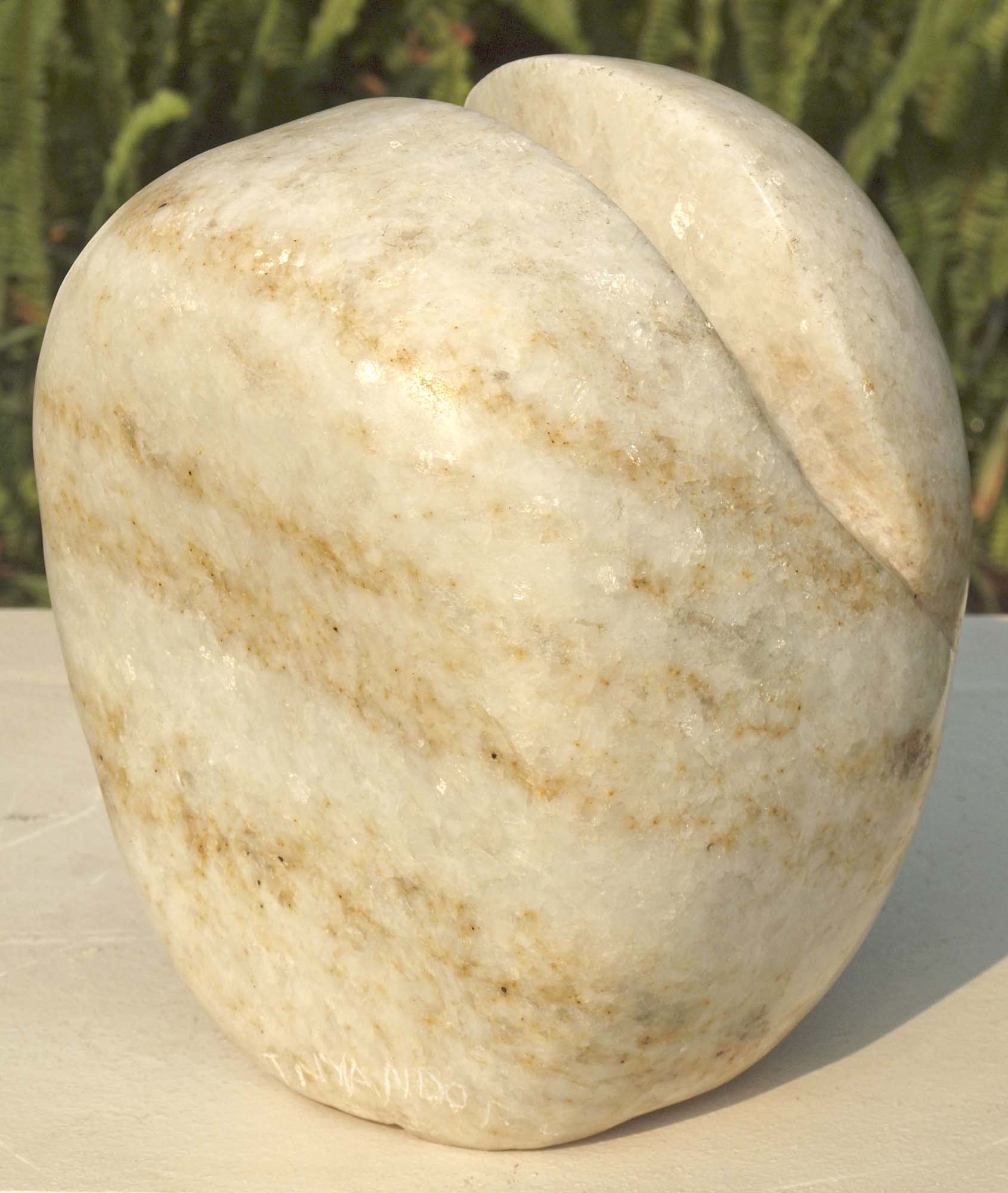 Abstract marble sculpture Blossoming Flower by Zimbabwean artist Tanyanyiwa Nyandoro - back right