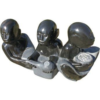 Zimbabwe Shona stone sculpture 'Celebrating Family' by Sylvester Mubayi - main image