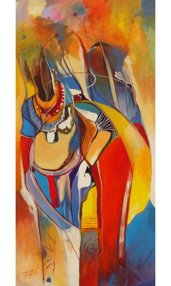 African art painting Kenya - 'The Maasai' by Charles Nkomo