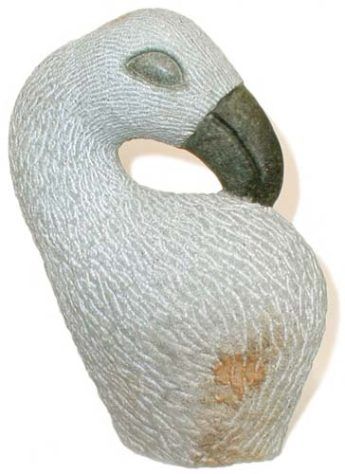 Preening Bird sculpture by female Zimbabwean artist Locardia Ndandarika - left side