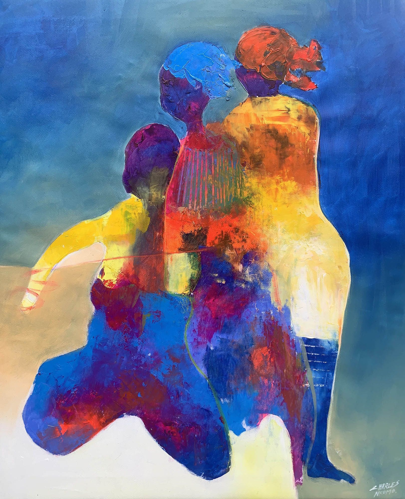 'Childhood Memories' by Charles Nkomo - original oil painting