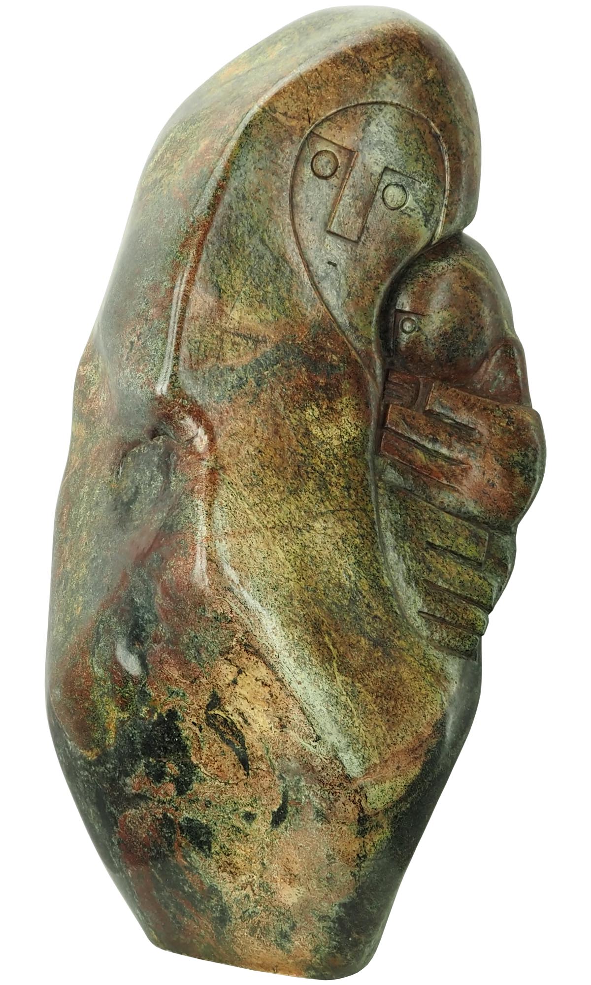 Zimbabwe Shona stone sculpture carving Mother And Baby child by Henry Munyaradzi - image 2