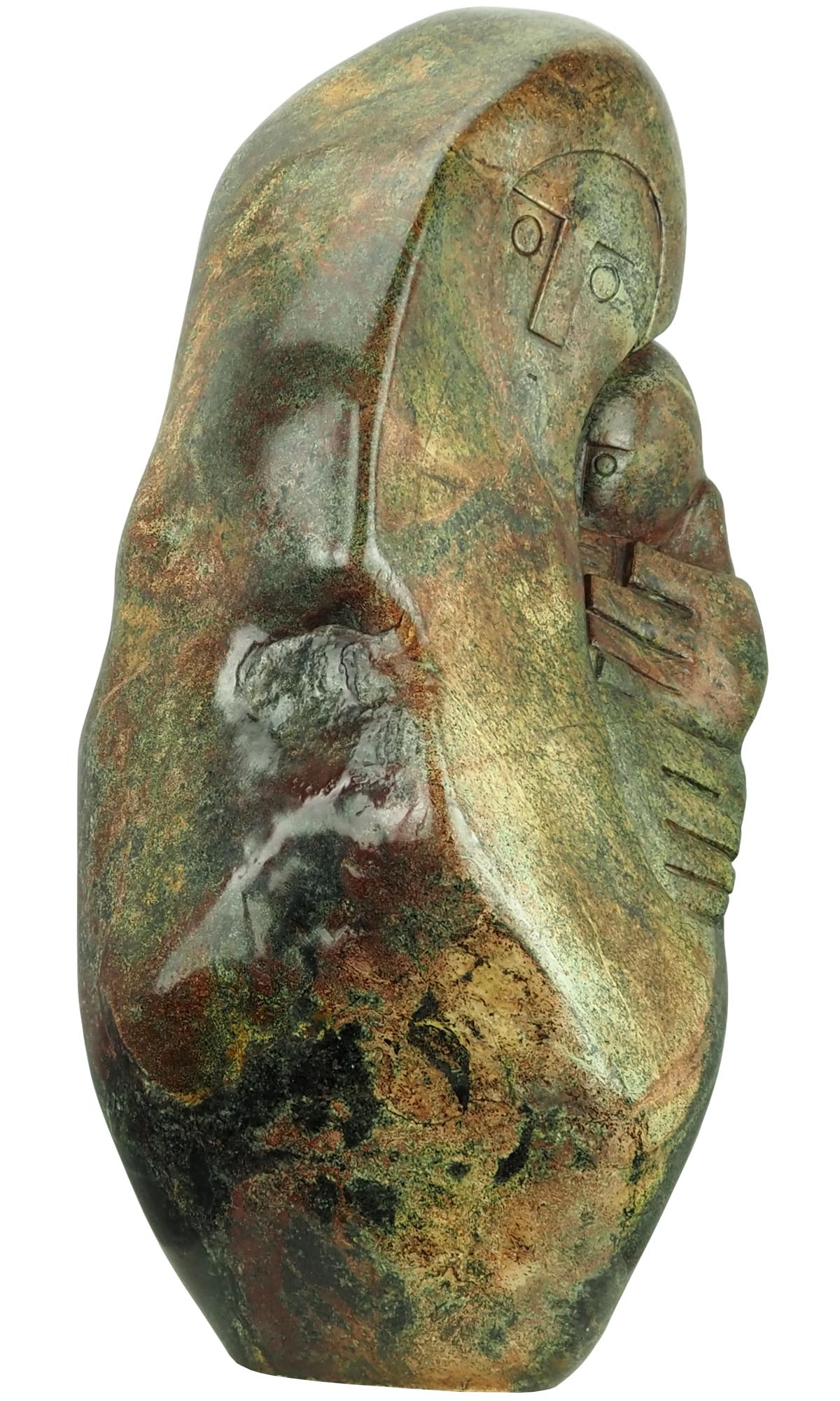 Zimbabwe Shona stone sculpture carving Mother And Baby child by Henry Munyaradzi - image 3