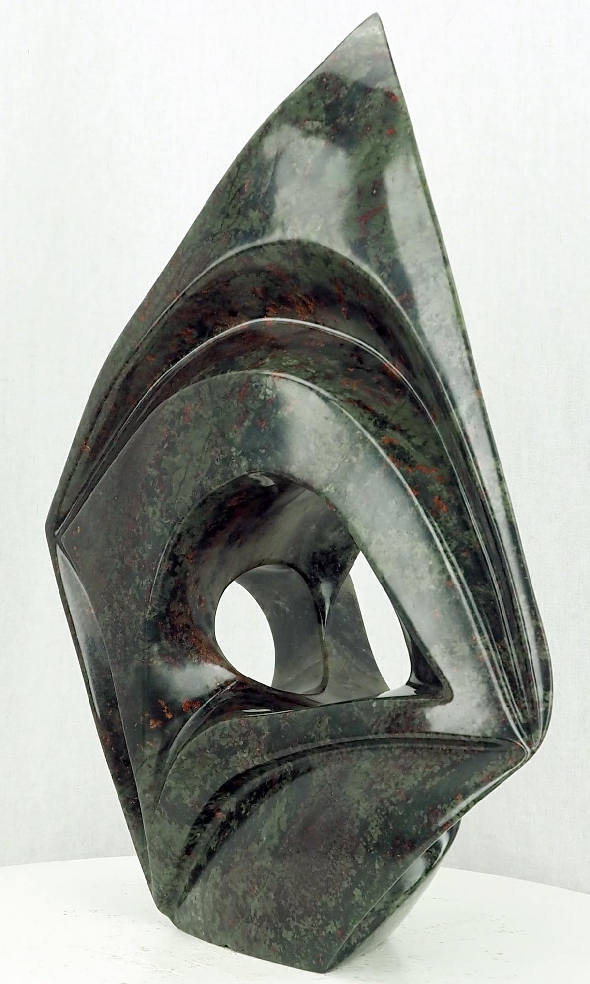 Serpentine stone abstract African carving - Blessed Family by Antony Masamba - image 3