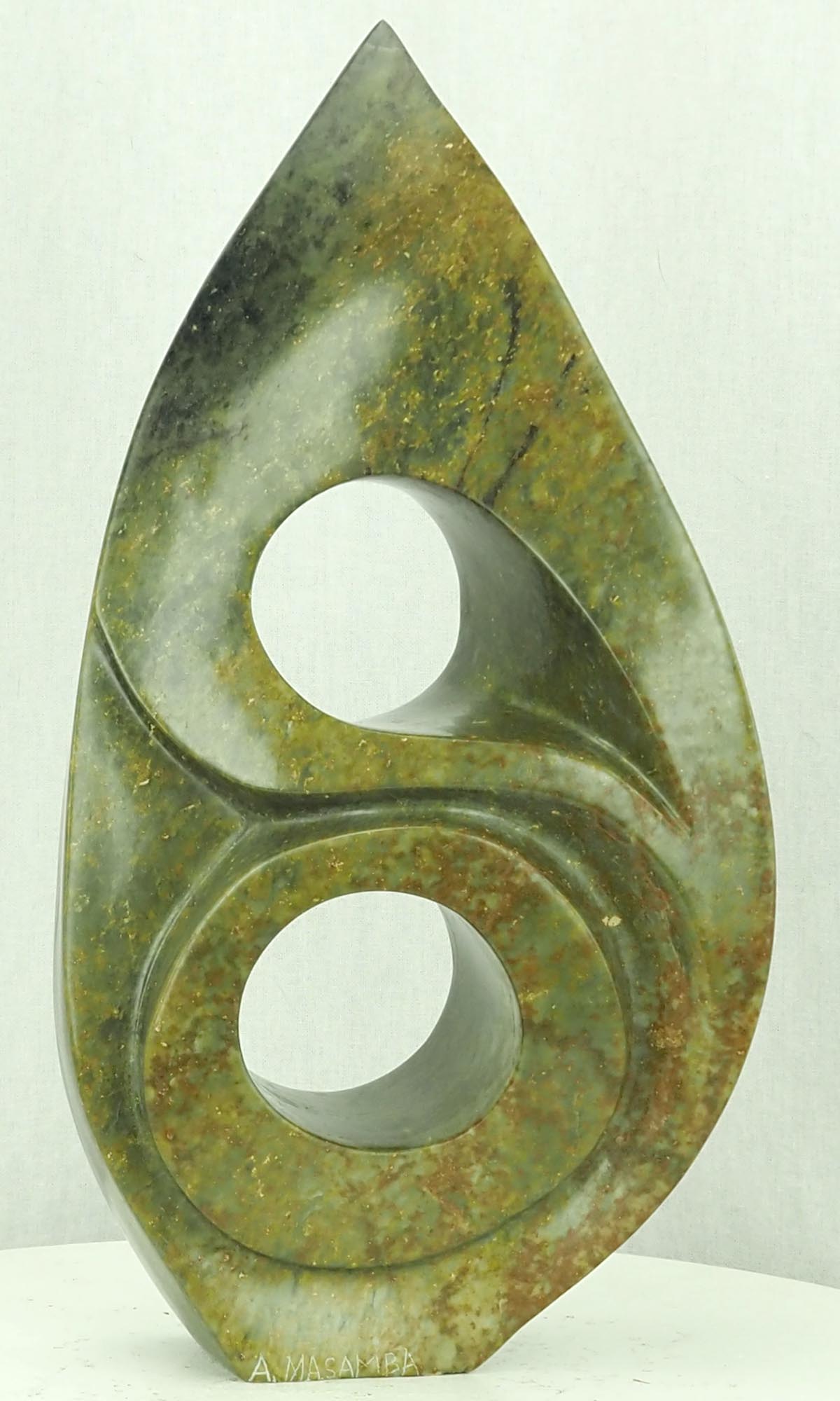 Unique African art stone carving - Humble Beginnings by Antony Masamba - back