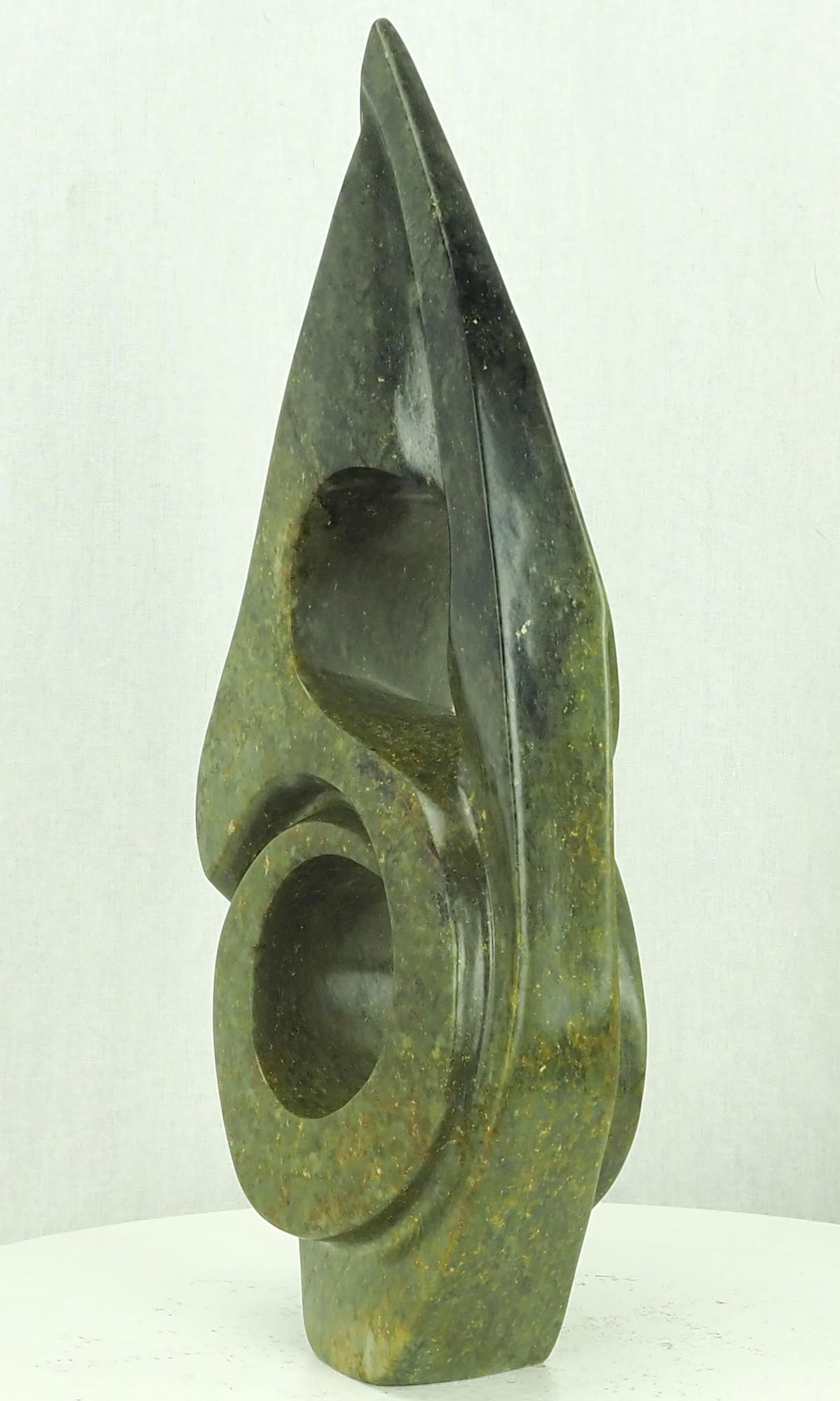 Unique African art stone carving - Humble Beginnings by Antony Masamba - front right