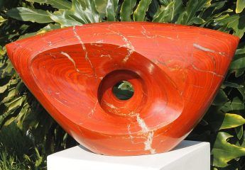 Semi-precious red stone sculpture abstract - Vision by Michael Gwaravaza - main image