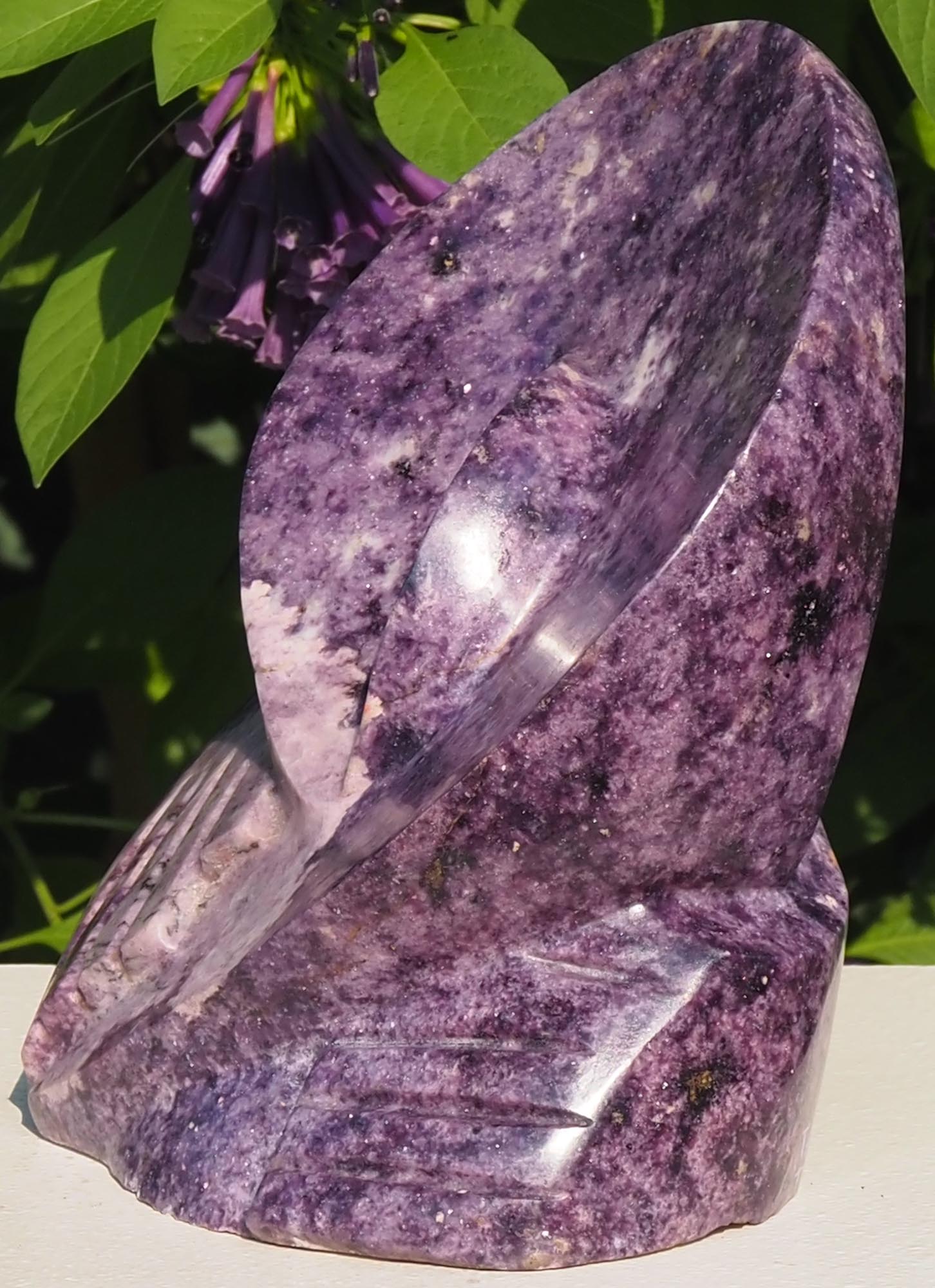 Purple stone sculpture goth art - Tender Touch by Tafadzwa Tandi - right side
