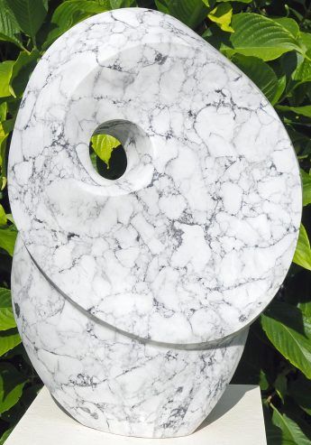 Original contemporary African stone sculpture art - Full Of Ideas by Tendai Gwaravaza - front