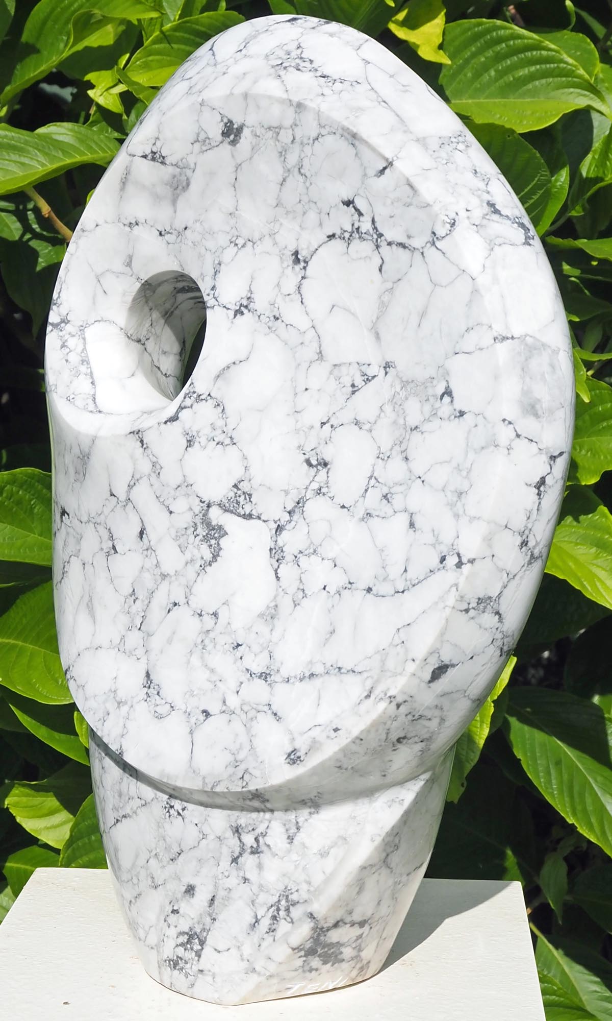 Original contemporary African stone sculpture art - Full Of Ideas by Tendai Gwaravaza - front right