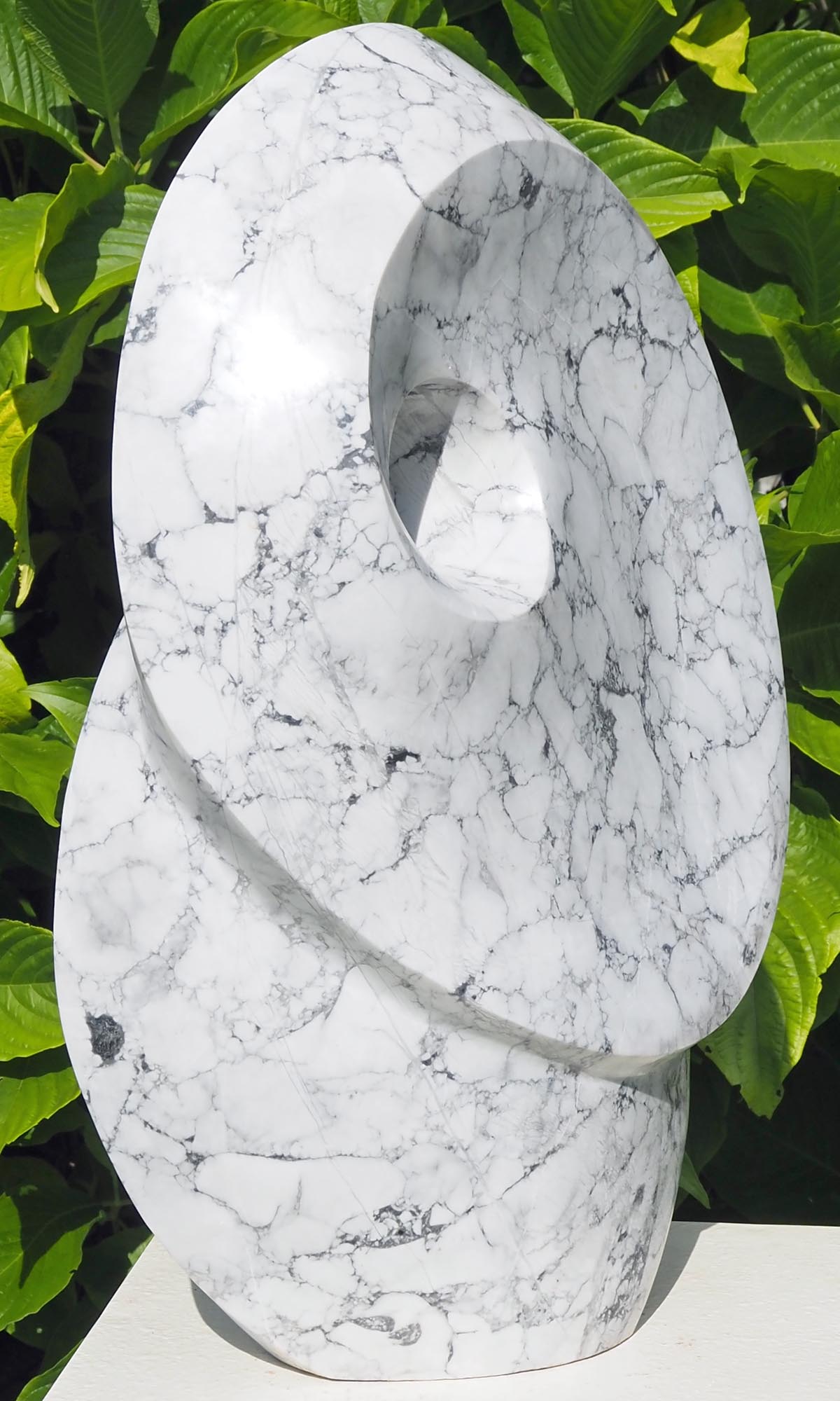 Original contemporary African stone sculpture art - Full Of Ideas by Tendai Gwaravaza - front left