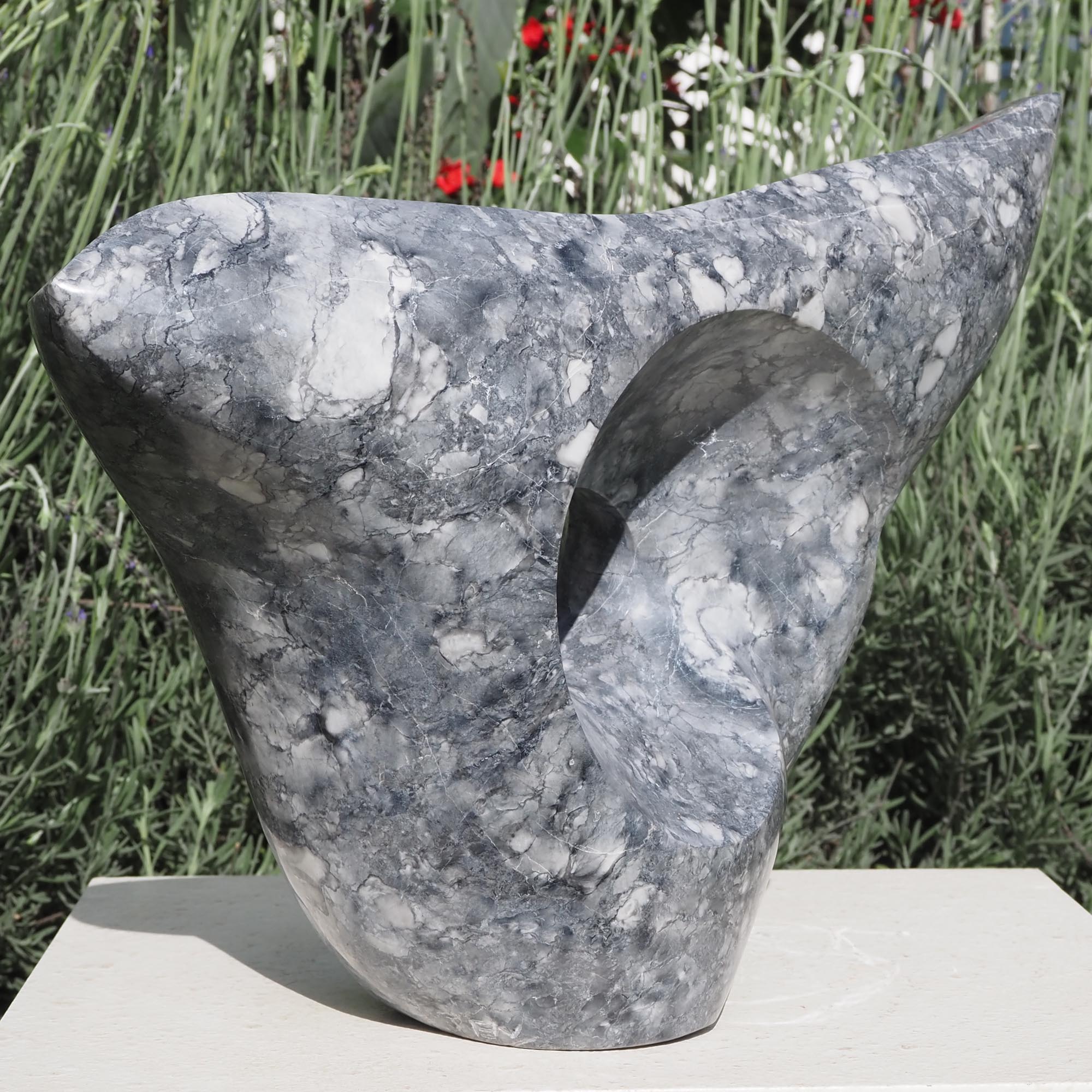 Grey stone organic art - Jovial Mood by Tendai Gwaravaza - back left