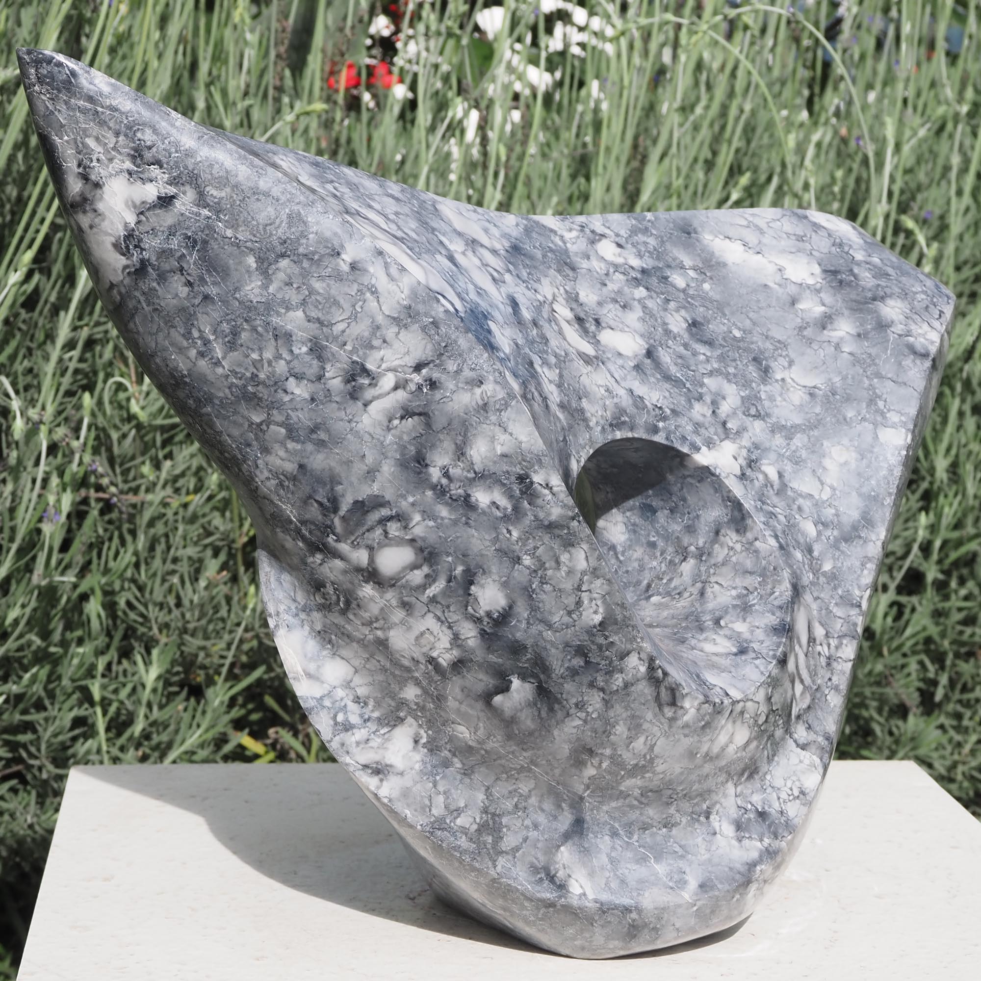 Grey stone organic art - Jovial Mood by Tendai Gwaravaza - front left