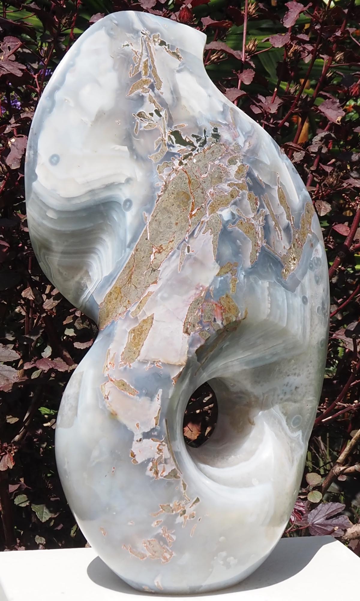 Elephant semi-precious stone carving sculpture - Spirit Elephant by Timothy Gwaravaza - front left