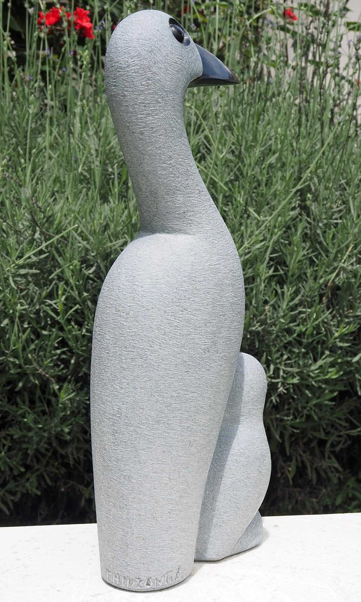 Mother and baby birds stone carving sculpture - First Brood by Peter Chidzonga - back right