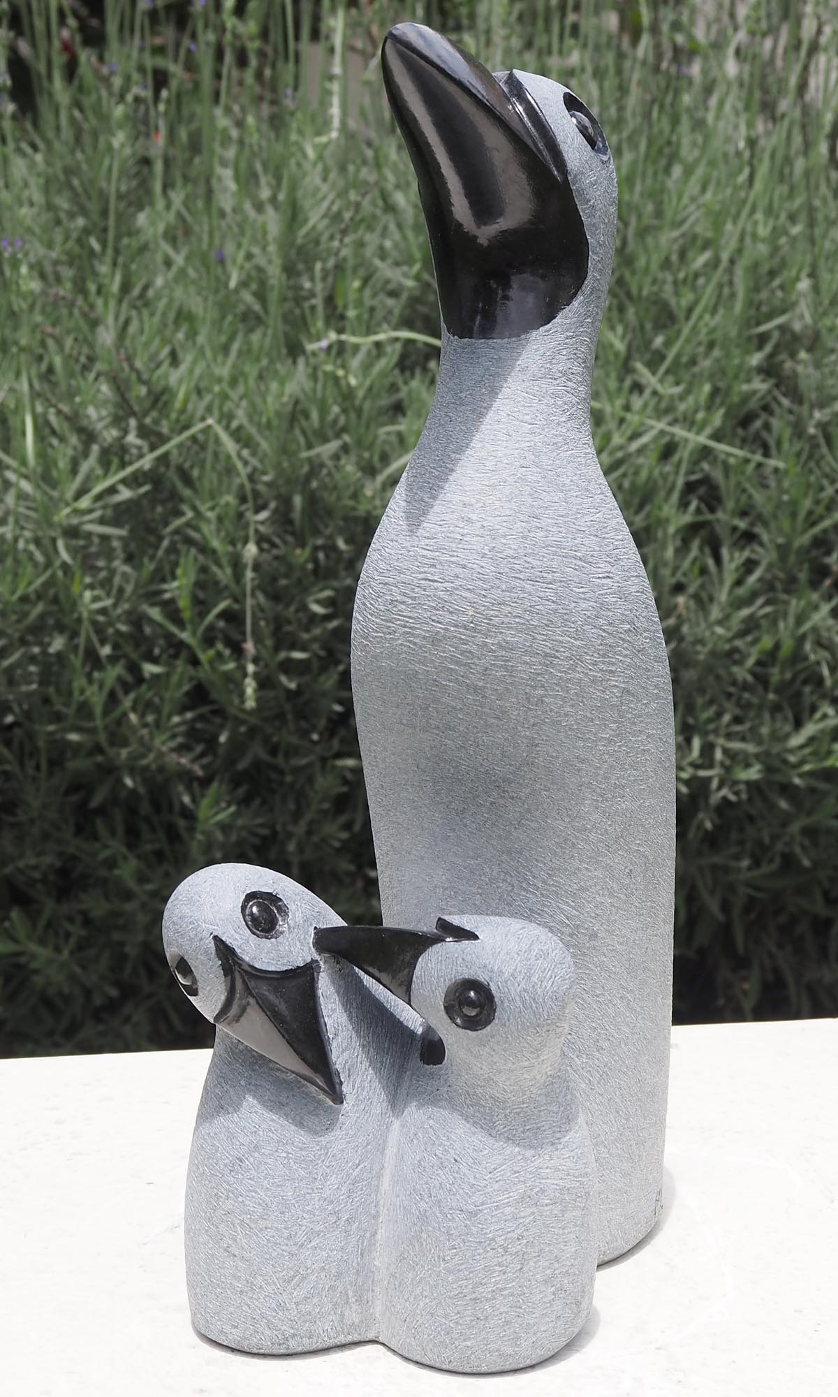 Birds stone carving sculpture - Mother's Love by Peter Chidzonga - front