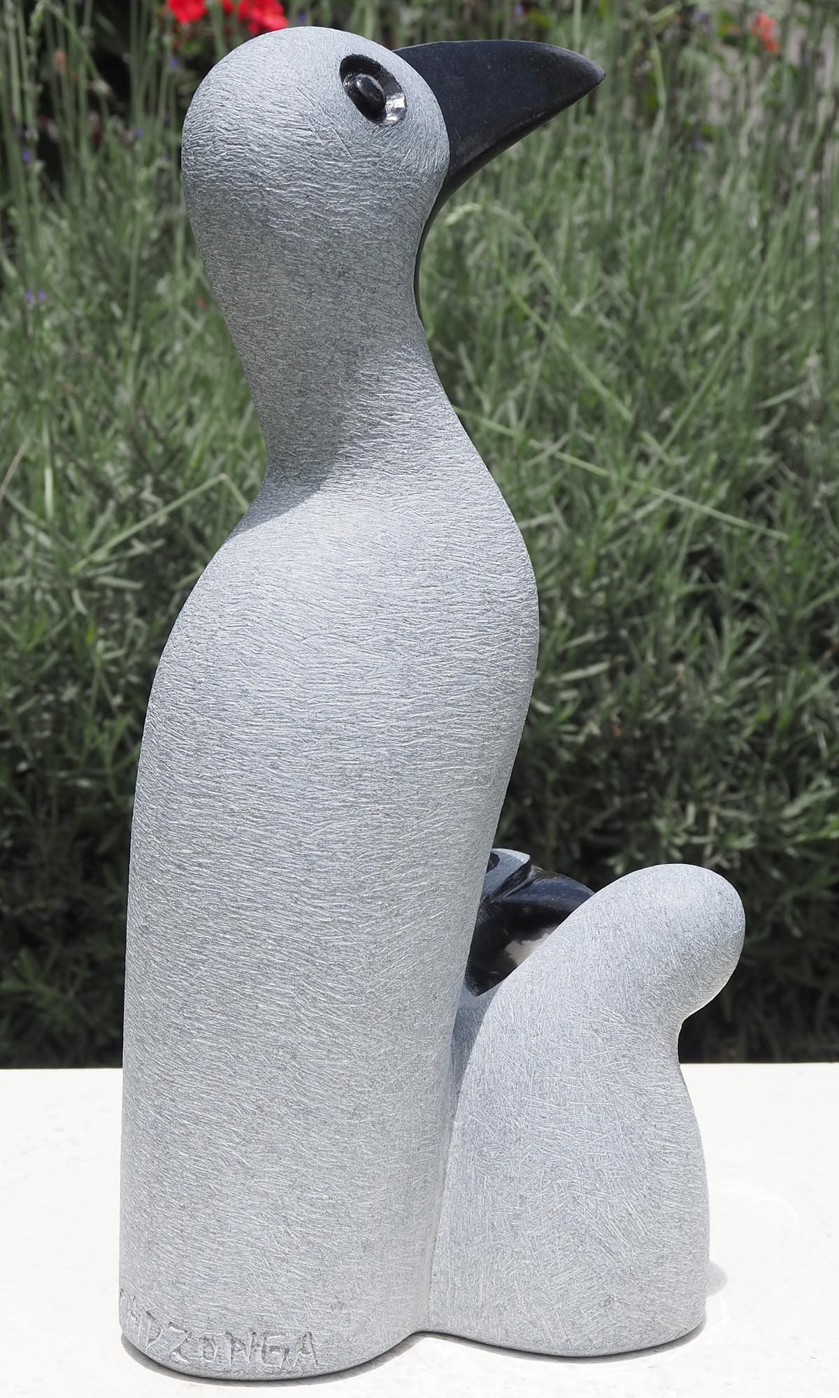 Birds stone carving sculpture - Mother's Love by Peter Chidzonga - back right