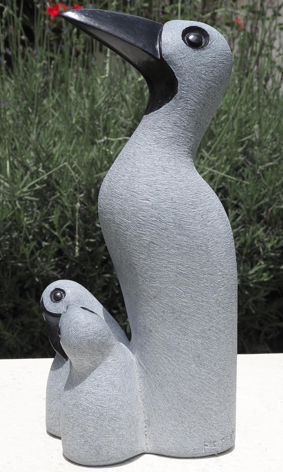 Birds stone carving sculpture - Mother's Love by Peter Chidzonga - right side