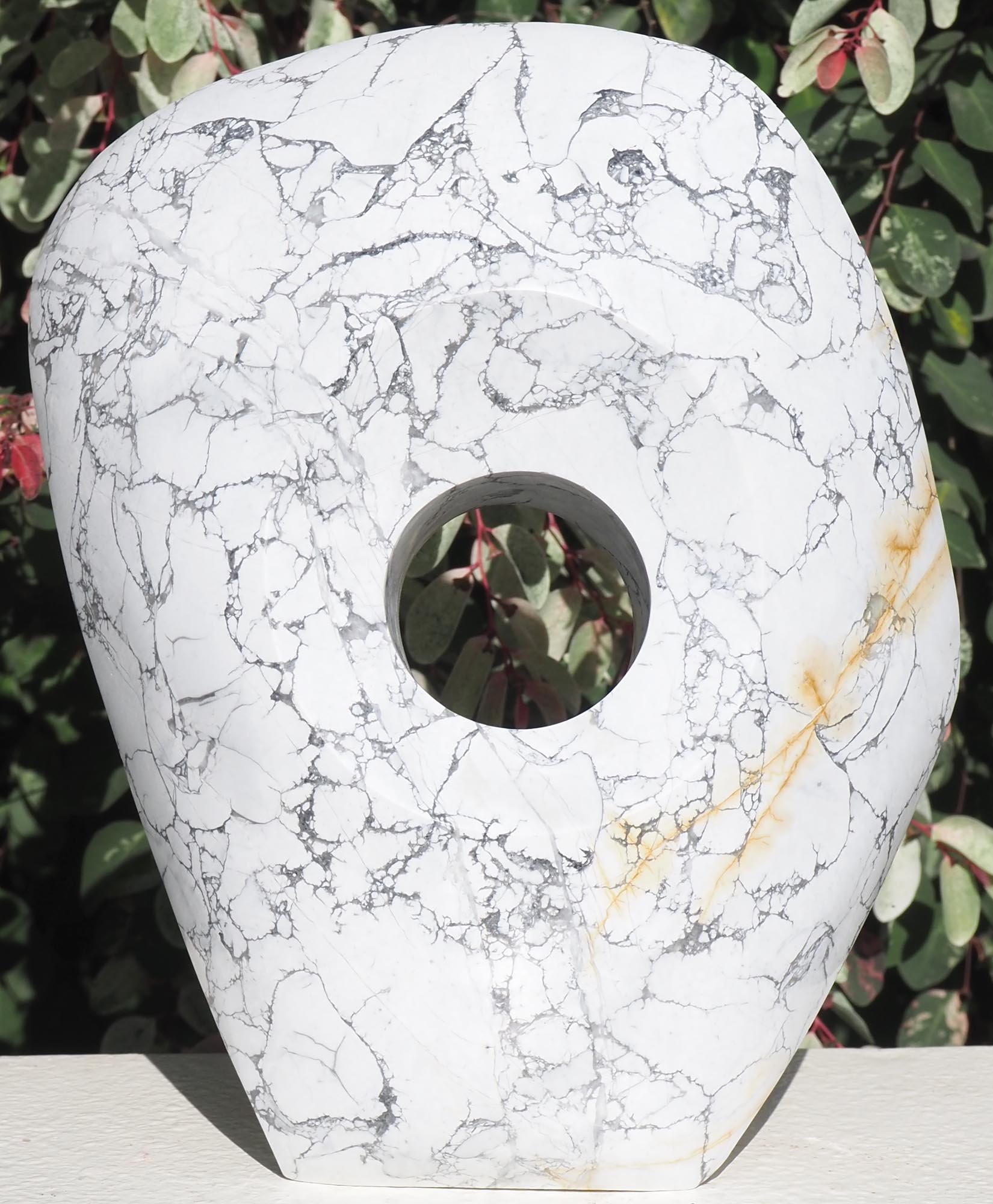 Original contemporary African stone sculpture art - Full Of Ideas by Tendai Gwaravaza - back