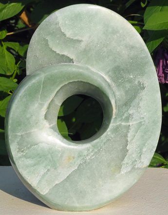 Aventurine sculpture unique artwork - Self-Reflection by Michael Gwaravaza - main image